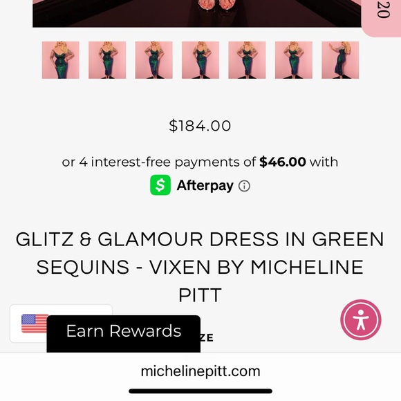 Vixen by Micheline Pitt Sequin Dress in Green and Blue - Picture 9 of 9